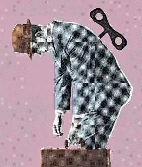 Businessman Prints: Wind-Up Man