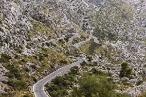 Images Dated 12th July 2012: Winding mountain road to Sa Calobra, Tramuntana Mountains, Majorca, Balearic Islands, Spain, Europe