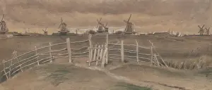 Van 1853 1890 Prints: Windmills At Dordrecht Weeskinderendijk