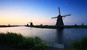 Images Dated 7th June 2013: Windmills at sunset
