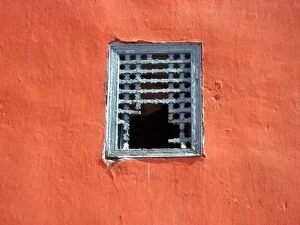 Moroccan Culture Collection: Window and orange wall, Marrakesh, Morocco