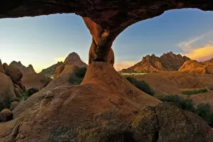 Granite Gallery: Two Windows To One World - Landscape photo of the Natural rock arch at Spitzkoppe in the Erongo