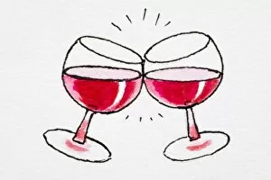 Romance Gallery: Wine glasses clinking