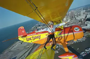 Wingwalker Teresa Stokes in Flight