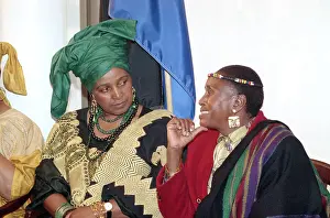 Winnie Mandela Talking to Miriam Makeba