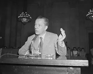 Winston Burdett at Microphone