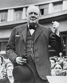 Uxbridge Prints: Winston Churchill Addressing Crowd