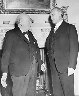 Winston Churchill and Adenauer Conferring