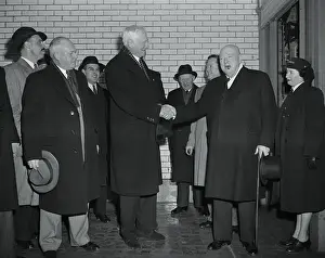 Winston Churchill and Bernard Baruch with Onlookers