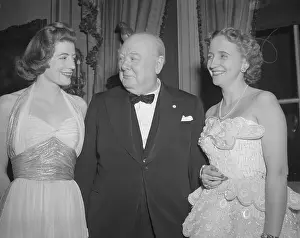 Winston Churchill with Daughter and Margaret Truman