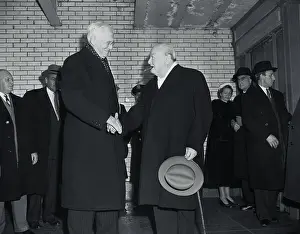 Winston Churchill Being Greeted on Visit