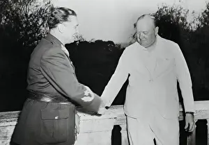 Winston Churchill Greeting Marshal Tito