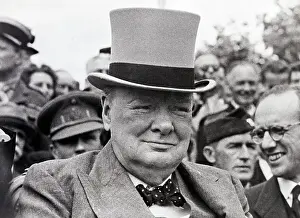Winston Churchill In Top Hat; No Cigar