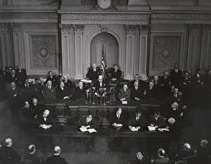 Winston Churchill Making Formal Address in Washington Congress
