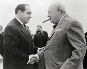 Winston Churchill with Pierre Mendes-France