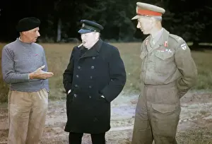 Winston Churchill Speaking with Bernard Montgomery