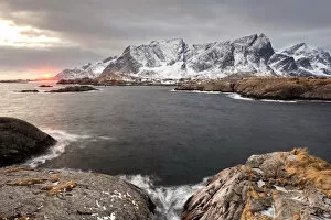 Winter landscape near Reine, Lofoten, Norway