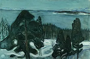 Prints of Winter Night, c 1900. Found in the Collection of the Kunsthaus Zürich. Creator: Munch, Edvard (1863-1944). (Photo by Fine Art Images/Heritage Images via Getty Images) Where emotion becomes image, and every image speaks a thousand whispers.: Winter Night