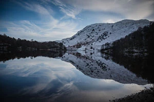 Winter reflection at Grasmere Lake, Cumbria