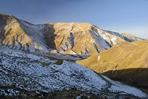 winter sunset landscape in parque nacional los cardones