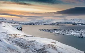 Tromso Prints: Winter view over Tromso city over observation hill