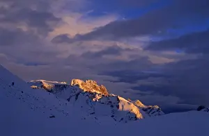 Sunsets Prints: Wintry sunset on Mt Kleine Gaisl