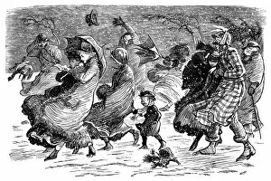 Images Dated 22nd December 2014: Wintry weather - Randolph Caldecott illustration