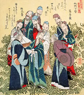 Chinese Prints: Ten wise men amongst the disciples of Confucius