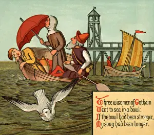Spoon Prints: Three Wise Men of Gotham - Victorian nursery rhyme illustration