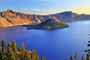 Images Dated 20th August 2011: Wizard Island on Crater Lake, Crater Lake National Park, Oregon, USA