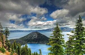 Wizard Island in Crater Lake National Park Oregon