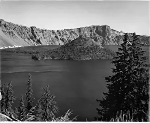Lac0047 Prints: Wizard Island At Crater Lake National Park, Oregon