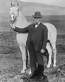 Kellogg Prints: W.K. Kellogg with Arabian Steed