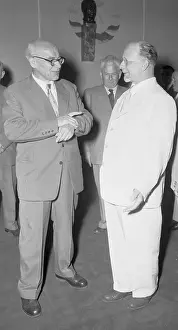 Wladislaw Gomulka Speaking with Walter Ulbricht