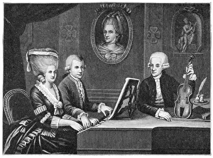 Wolfgang Amadeus Mozart portrait as 25 year old man with family