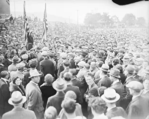 Cloth Prints: Woman Addresses Crowd of Striking Workers