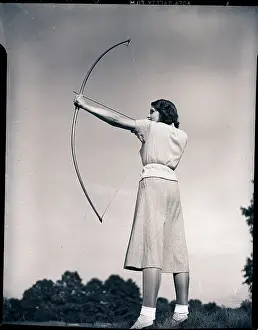 Archer Prints: Woman Aiming Bow and Arrow