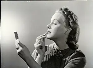 Applying Prints: Woman Applying Lipstick