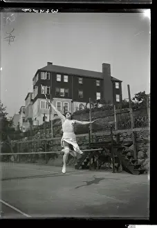 Woman Athlete Ida Schnall Playing Tennis