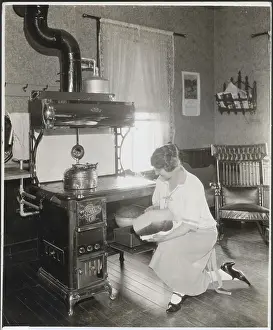 Homemade Prints: Woman Baking Bread In 1910 Kitchen