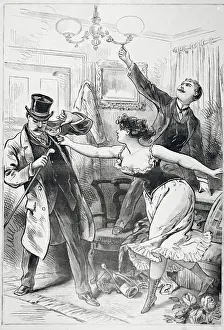 Deceit Prints: Woman Blinding Husband with Champagne