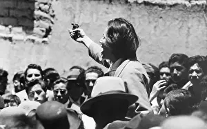 Bolivia Prints: Woman Brandishing Gun