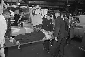 Ambulance Prints: Woman Being Cared for at Ambulance Scene
