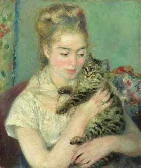 Cuddling Prints: Woman With A Cat