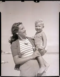 Woman and Child at Beach