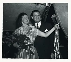 Groton Prints: Woman About to Christen Sub With Bottle