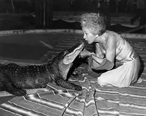 Alligator Prints: Woman From Circus Talking to Alligator