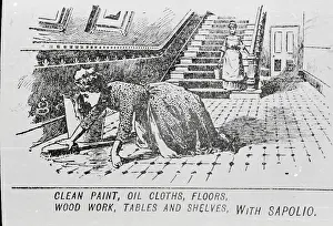 Maid Prints: Woman Cleaning Victorian Home