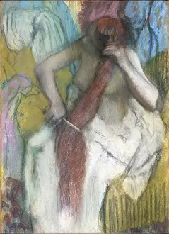 Degas Prints: Woman Combing Her Hair. Artist: Degas, Edgar (1834-1917)