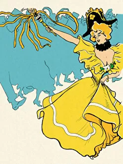 Art Nouveau Collection: Woman dancing at carnival party art nouveau 1897
